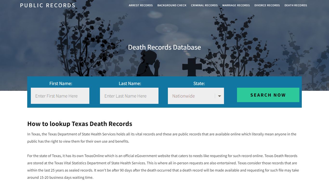 Texas Death Records - Public Records